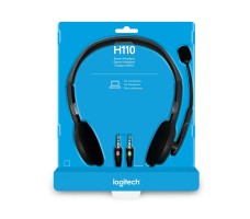 Logitech H110 Wired Over Ear Headphones With Mic Gray